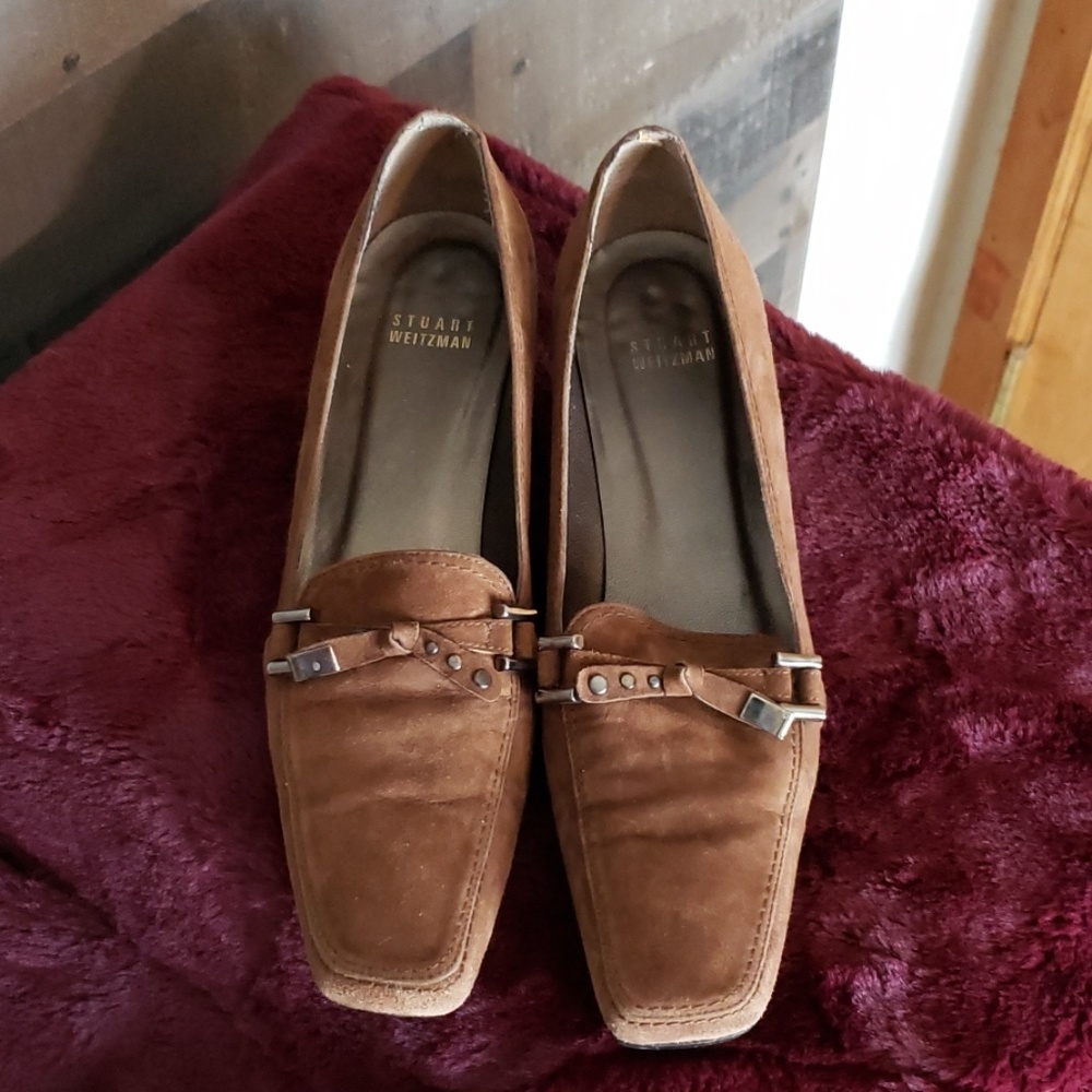 Stuart Weitzman brown suede heel size 8N